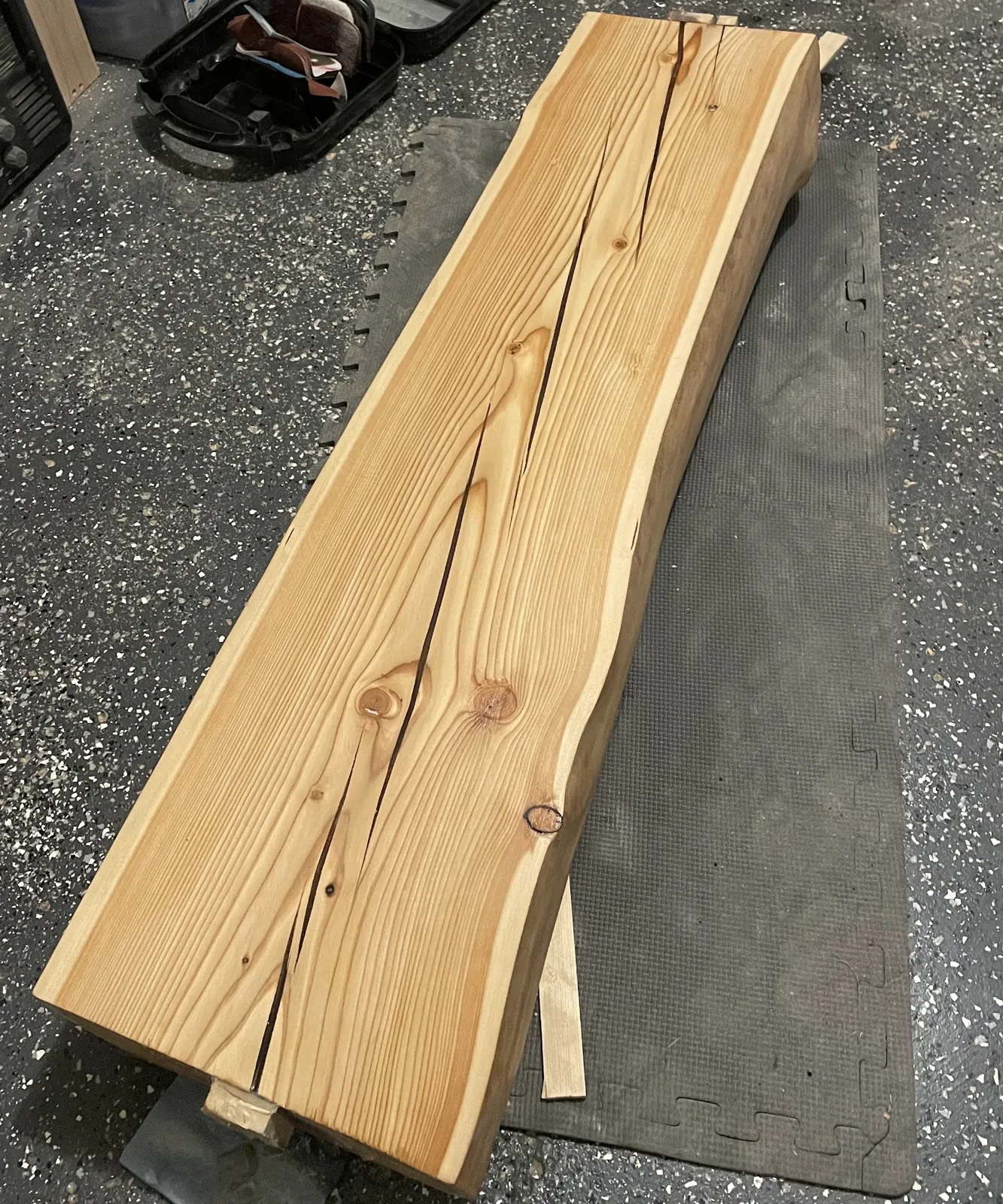 Log after the epoxy cured